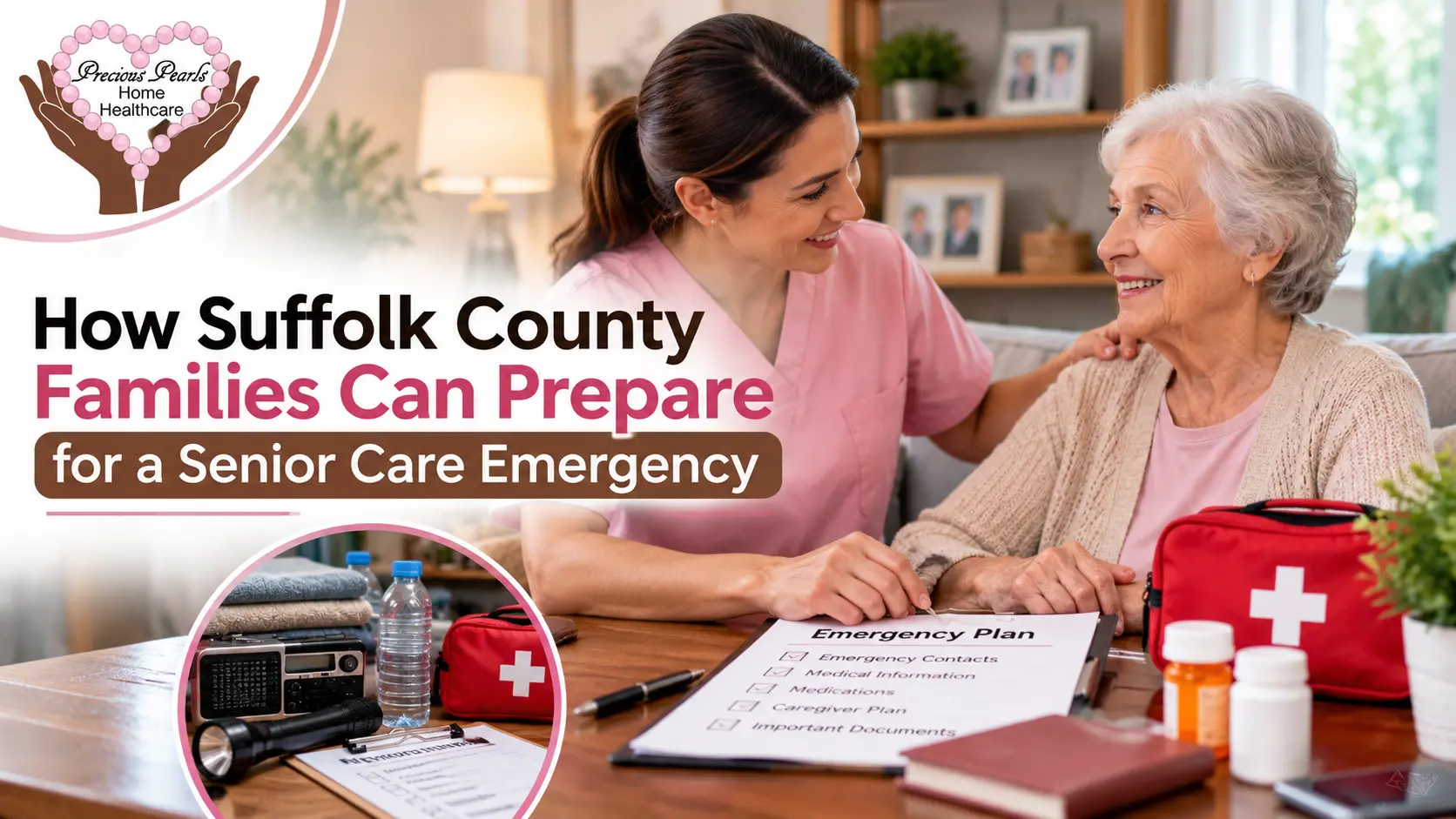 Senior care emergency preparedness for Suffolk County families, including emergency planning, medical information, and caregiver support.